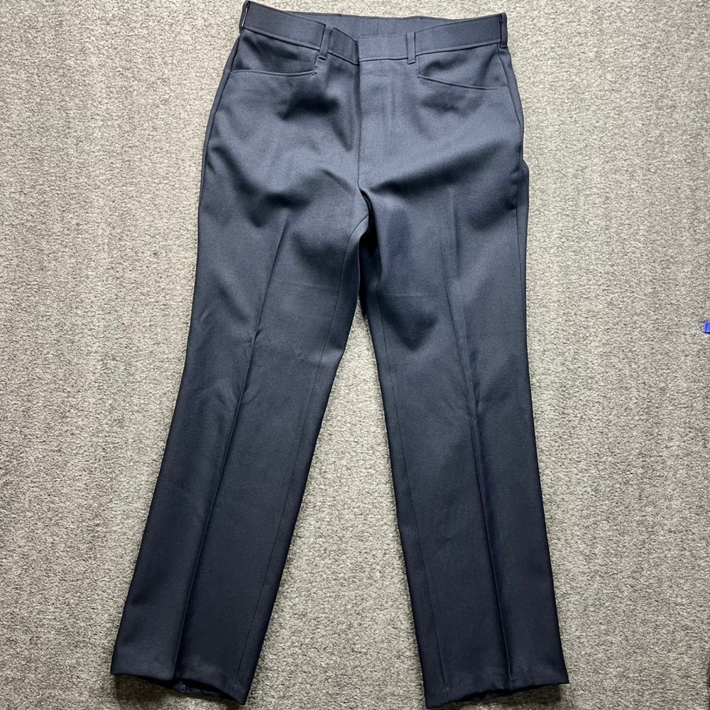 Vintage Levis Action Slacks Mens 34x31 Navy Blue Fits 32x32 Made in USA  Pants